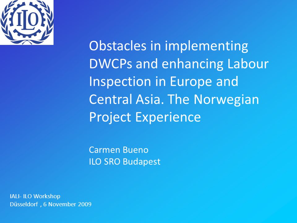 Obstacles in implementing DWCPs and enhancing Labour Inspection in Europe and Central Asia.