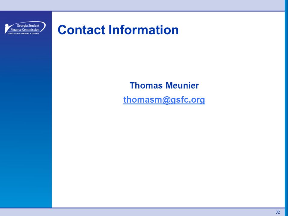 Contact Information Thomas Meunier 32