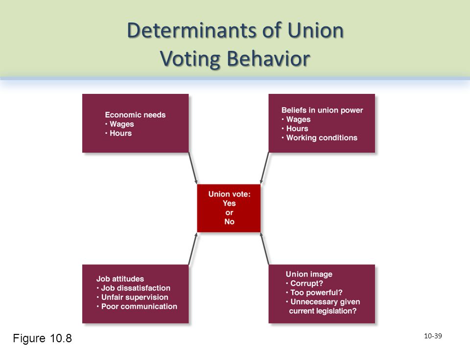 Determinants of Union Voting Behavior Figure 10.8
