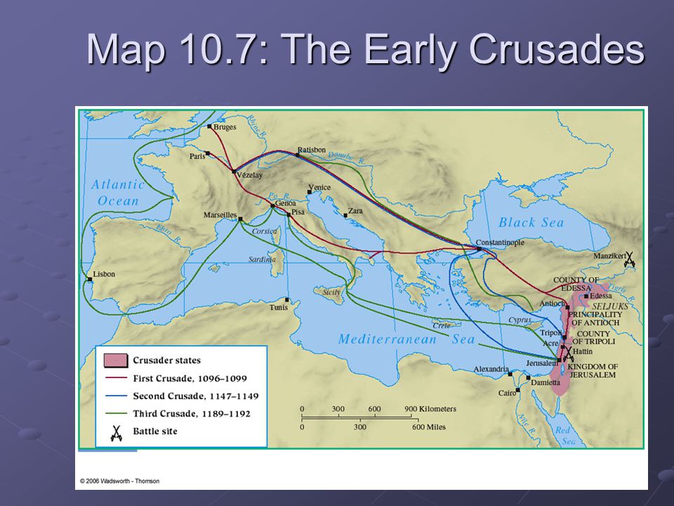 Map 10.7: The Early Crusades