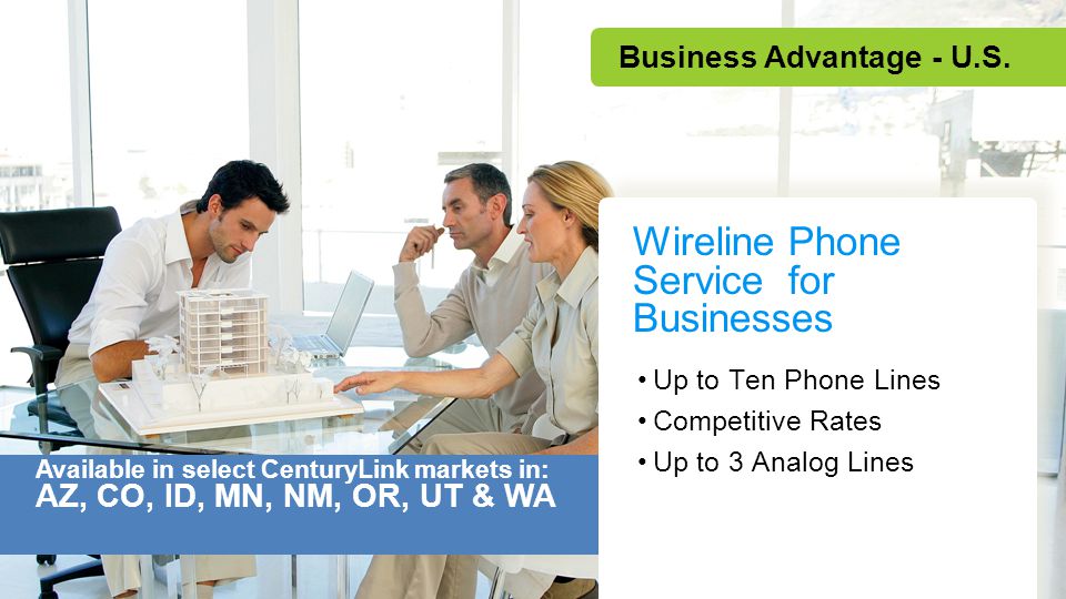 Up to Ten Phone Lines Competitive Rates Up to 3 Analog Lines Wireline Phone Service for Businesses Business Advantage - U.S.
