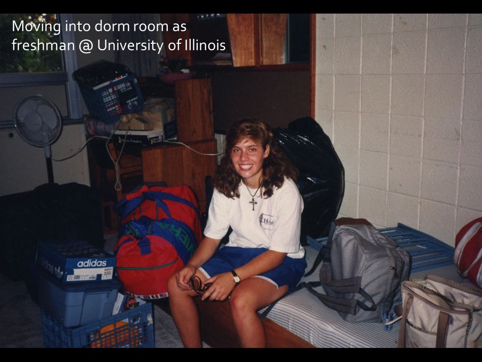 Moving into dorm room as University of Illinois