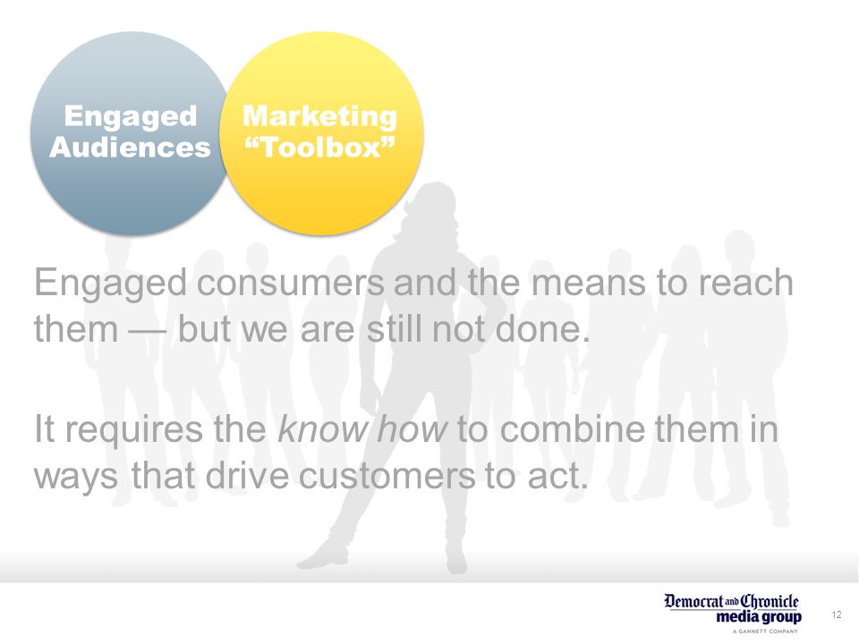 12 Engaged Audiences Engaged consumers and the means to reach them — but we are still not done.