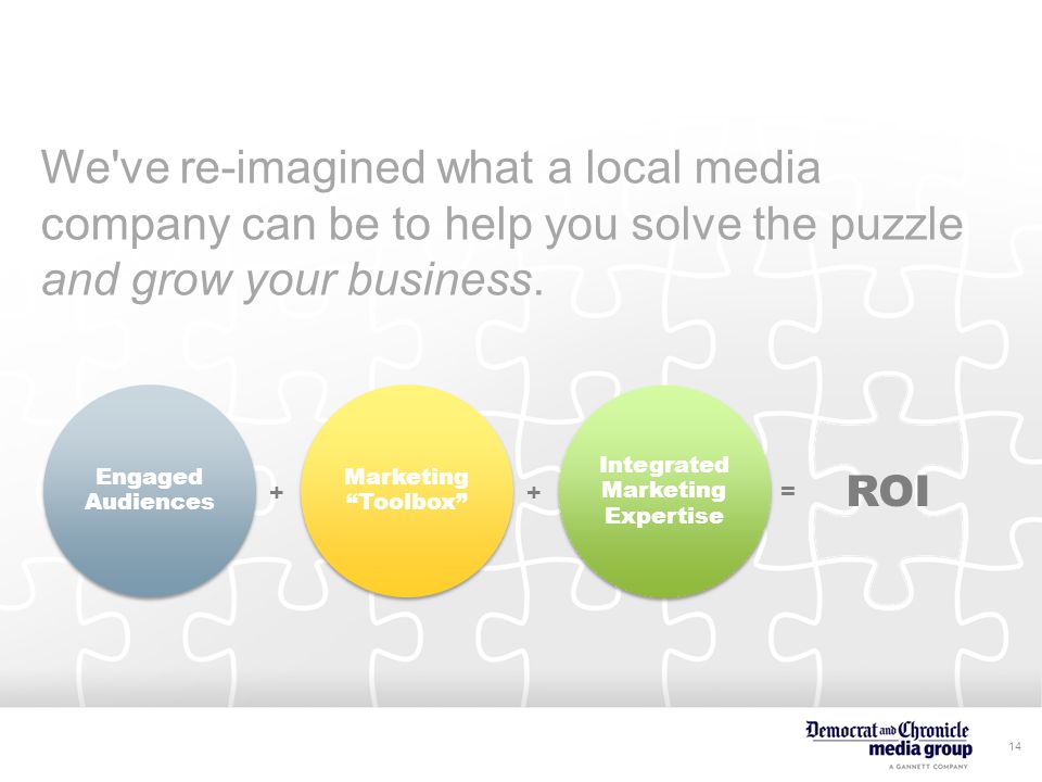 14 We ve re-imagined what a local media company can be to help you solve the puzzle and grow your business.