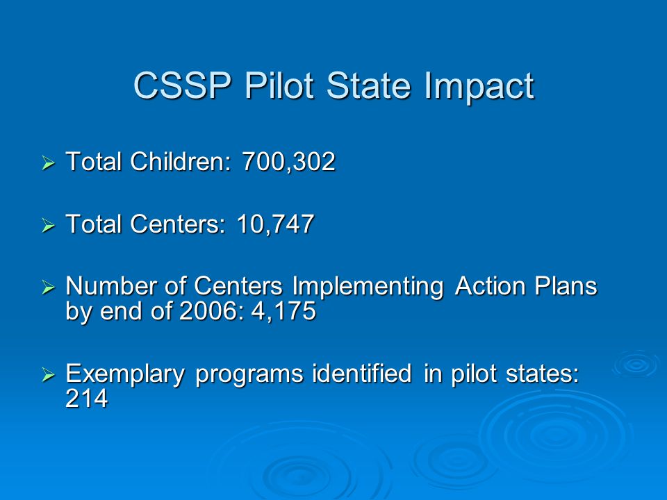 CSSP Pilot States