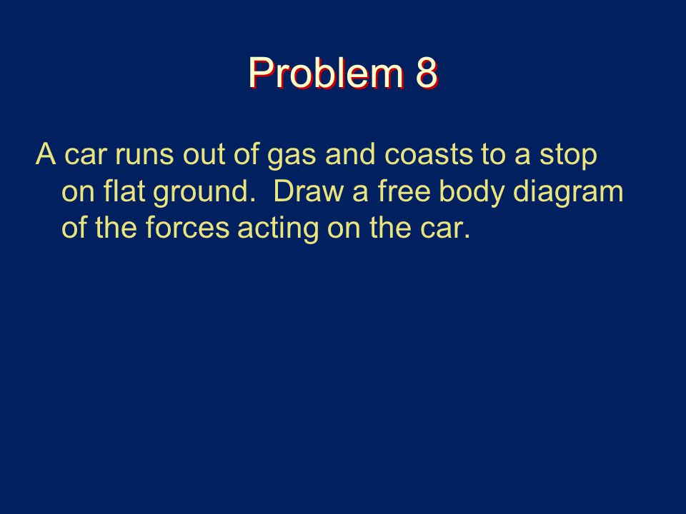 Problem 8 A car runs out of gas and coasts to a stop on flat ground.