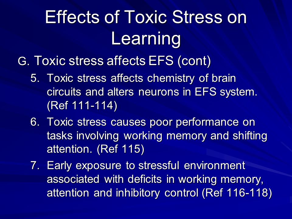 Effects of Toxic Stress on Learning G.