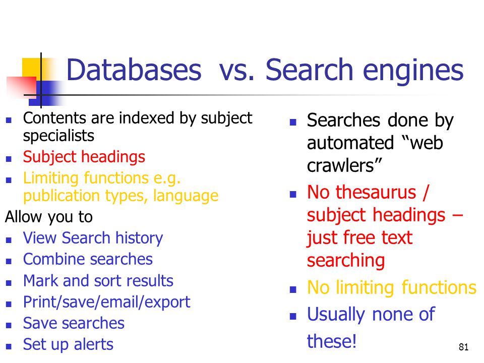 Databases vs.