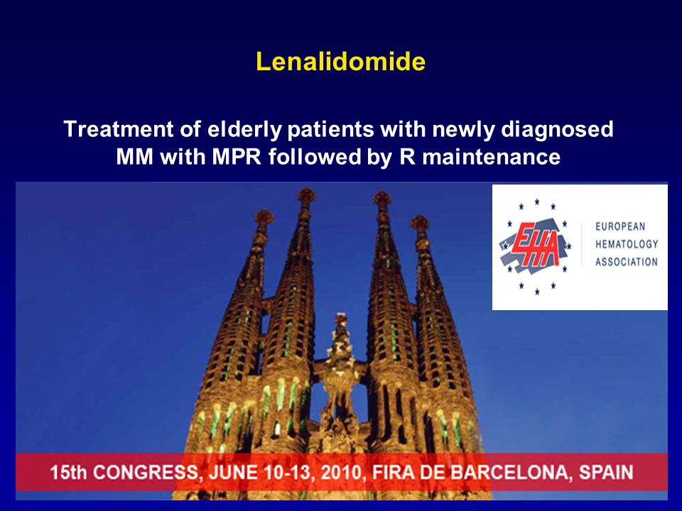 14 Lenalidomide Treatment of elderly patients with newly diagnosed MM with MPR followed by R maintenance