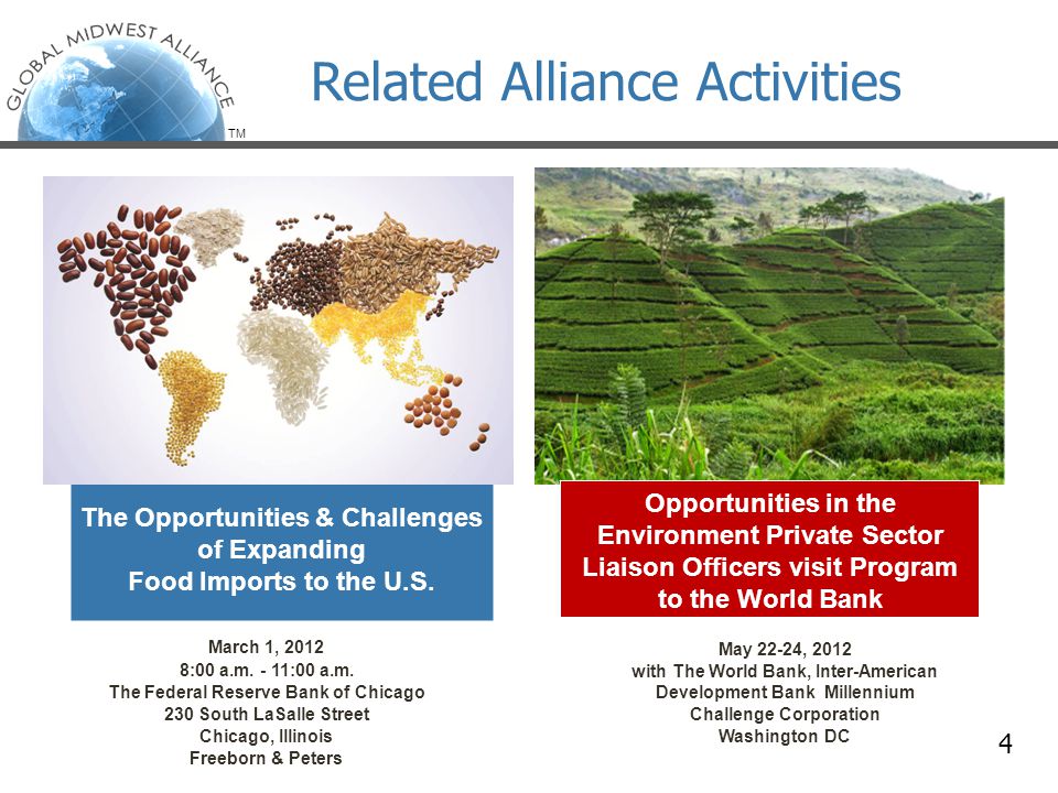 TM 4 Related Alliance Activities The Opportunities & Challenges of Expanding Food Imports to the U.S.