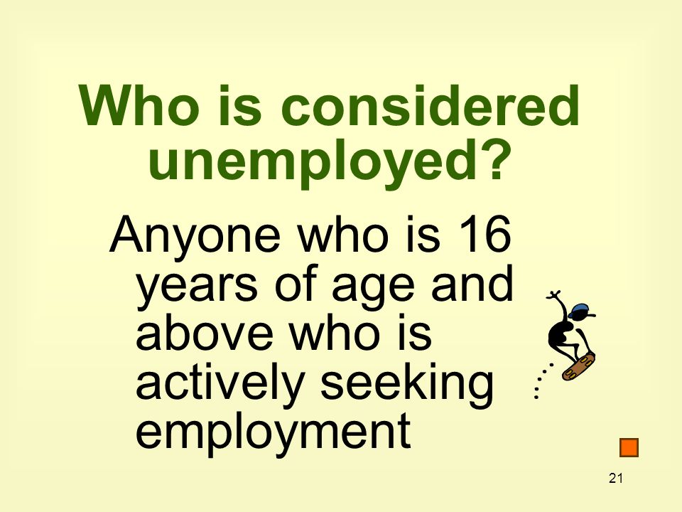 21 Who is considered unemployed.