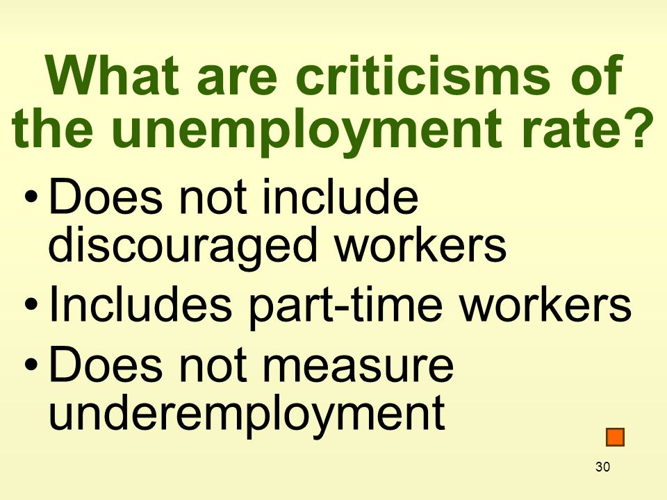 30 What are criticisms of the unemployment rate.