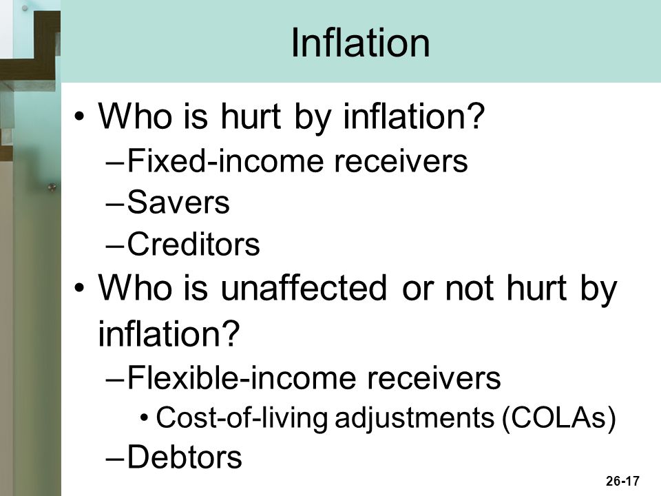 26-17 Inflation Who is hurt by inflation.