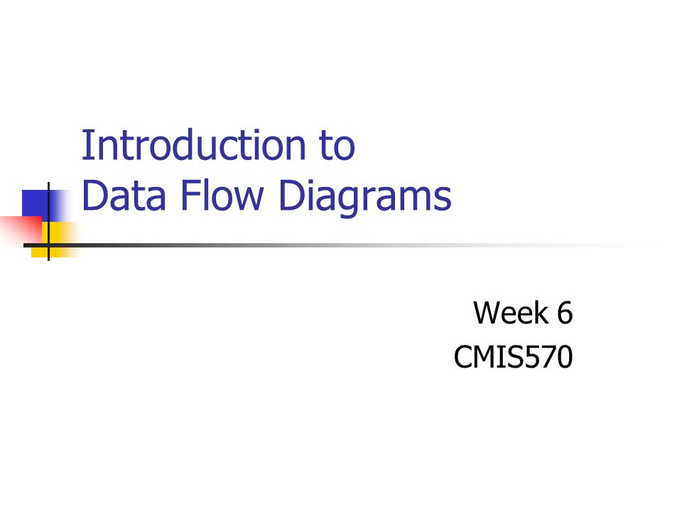 Introduction to Data Flow Diagrams Week 6 CMIS570