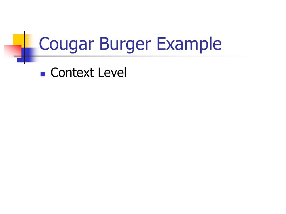 Cougar Burger Example Context Level