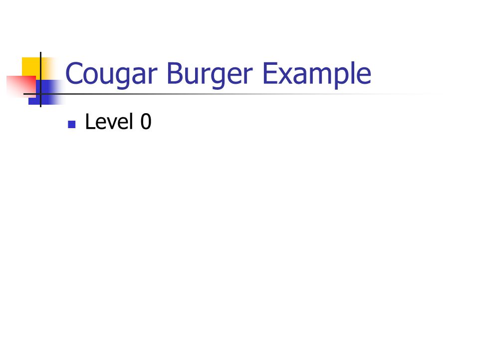 Cougar Burger Example Level 0