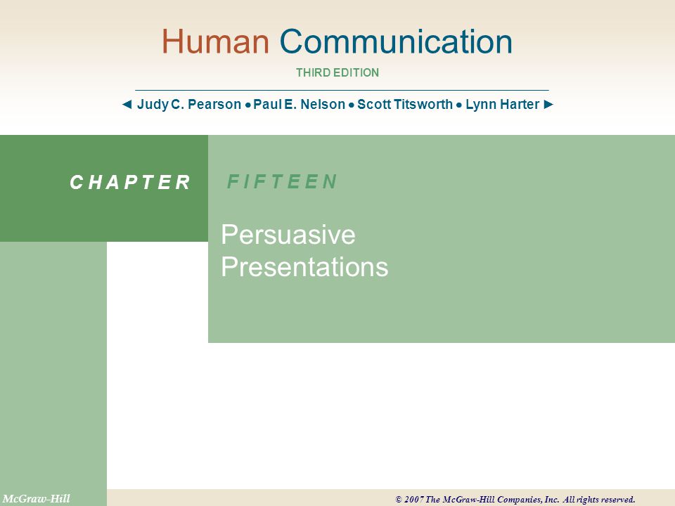 Human Communication THIRD EDITION ◄ Judy C. Pearson  Paul E.