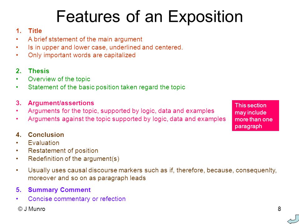 Main arguments. Exposition перевод. Arguments for the Statement arguments against the Statement. Комментарии (expositions. Argument Section.