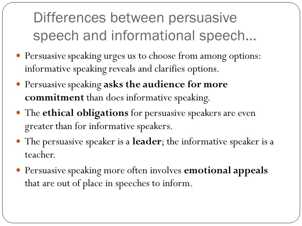 informative and persuasive presentations