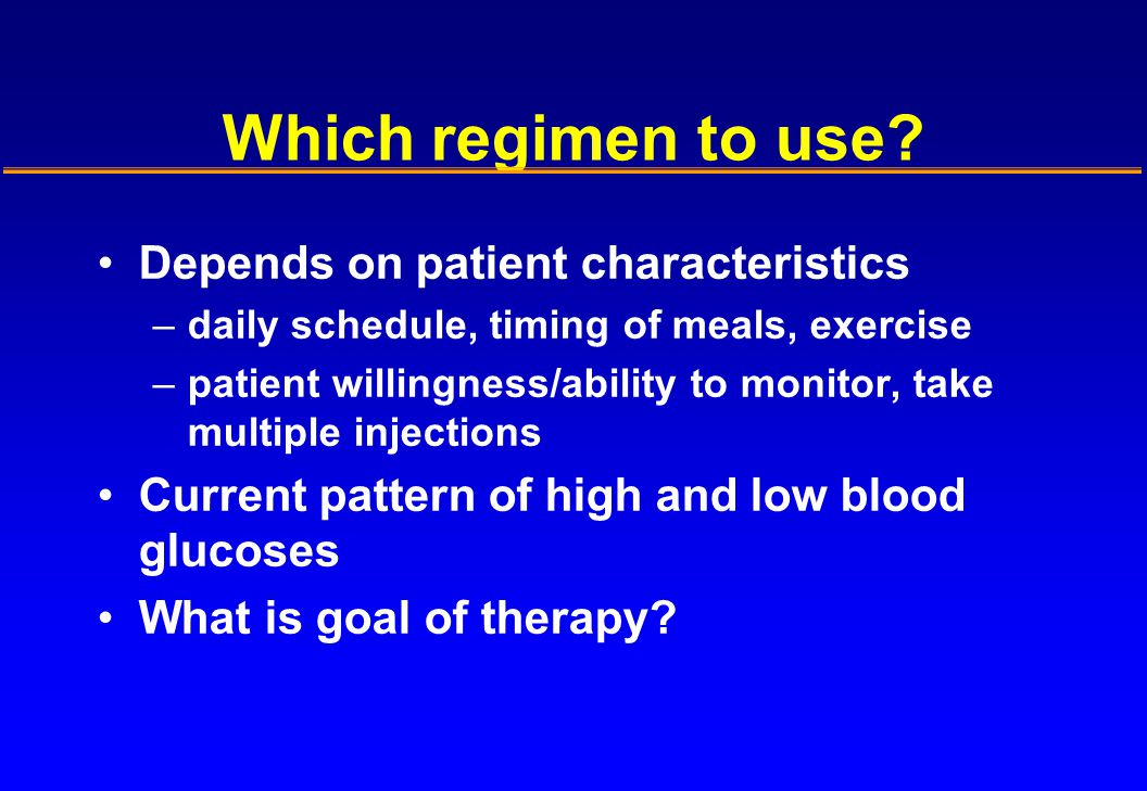 Which regimen to use.