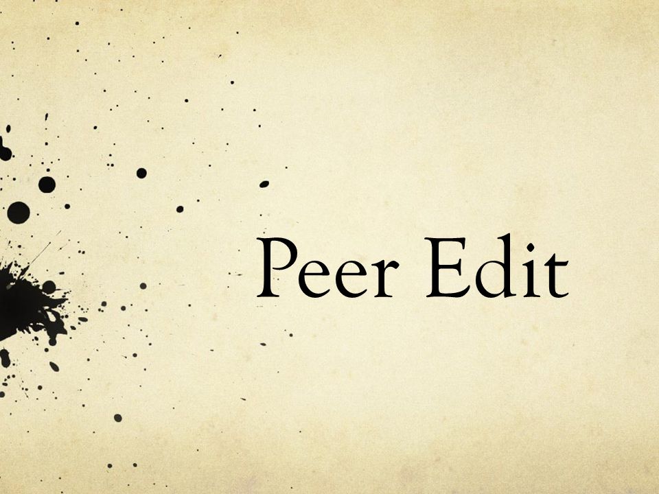 Peer Edit