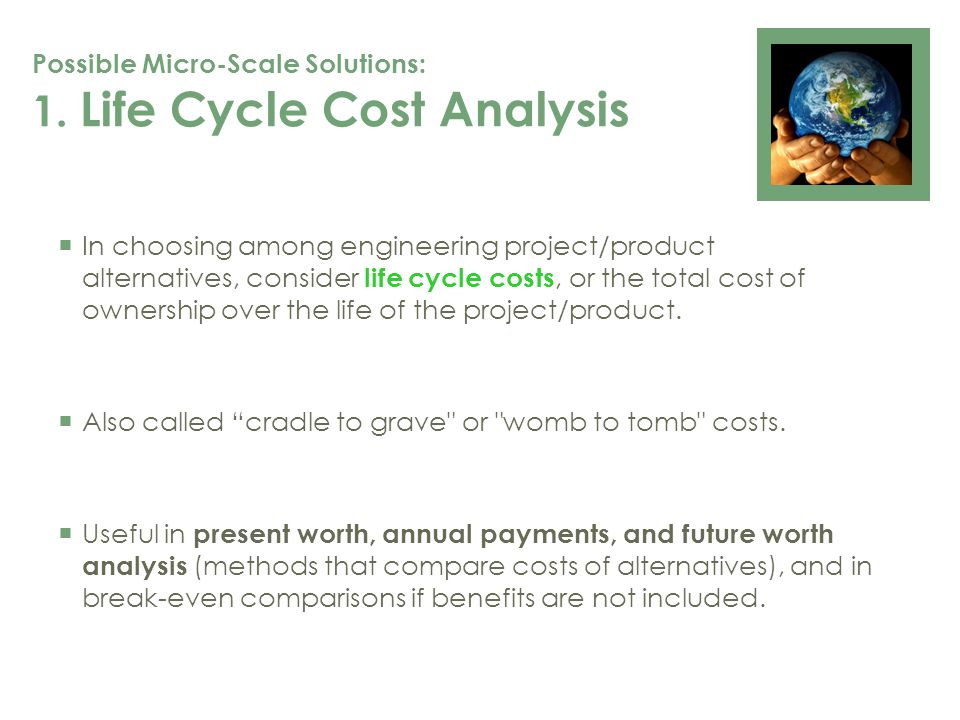 Possible Micro-Scale Solutions: 1.