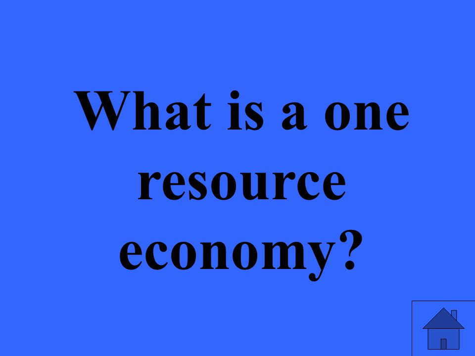 What is a one resource economy
