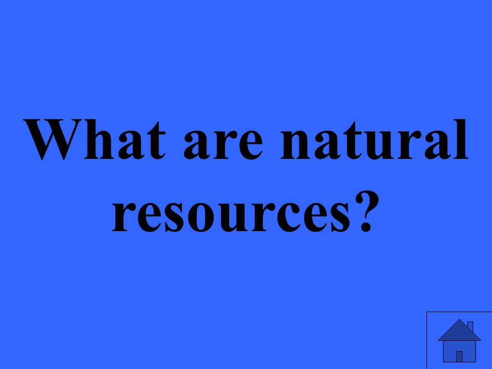 What are natural resources