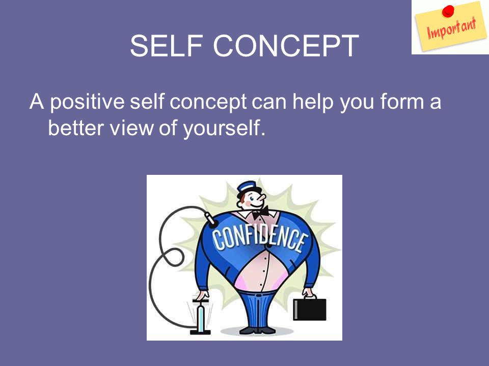 SELF CONCEPT A positive self concept can help you form a better view of yourself.