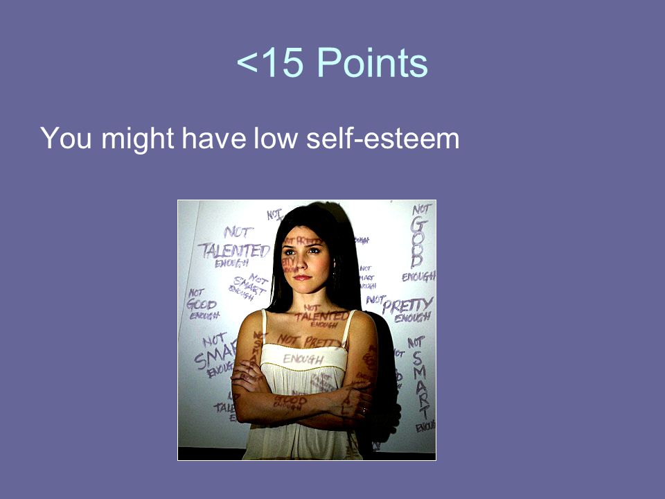 <15 Points You might have low self-esteem