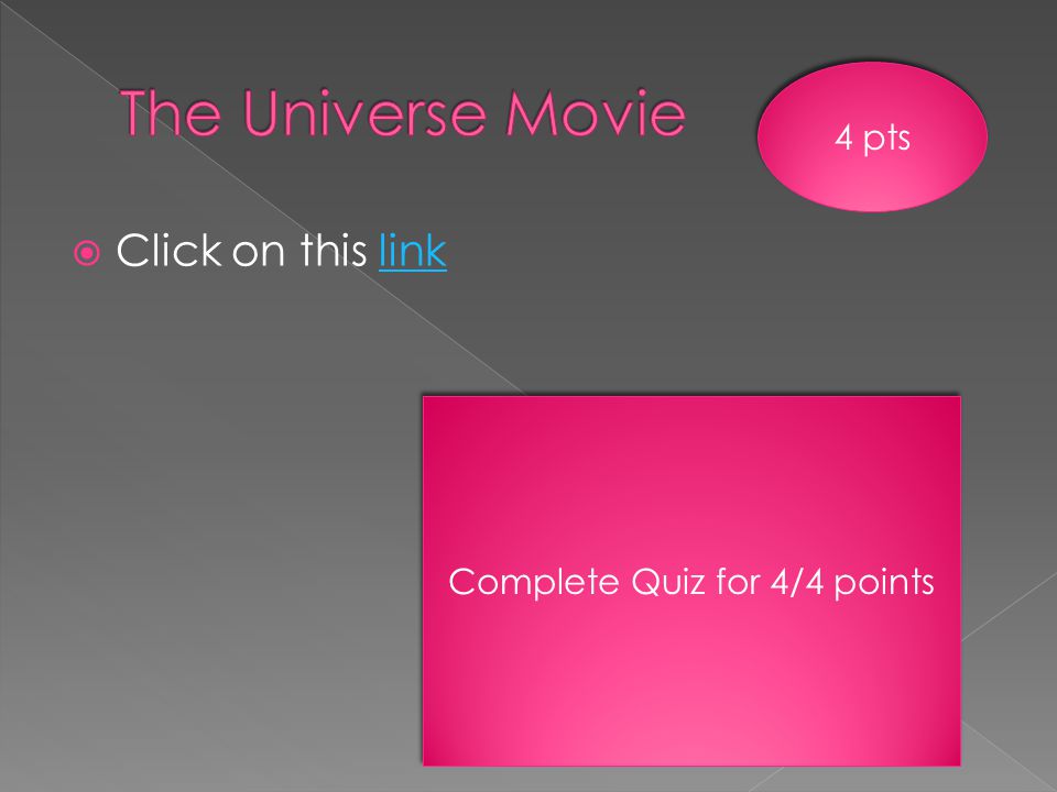  Click on this linklink Complete Quiz for 4/4 points 4 pts