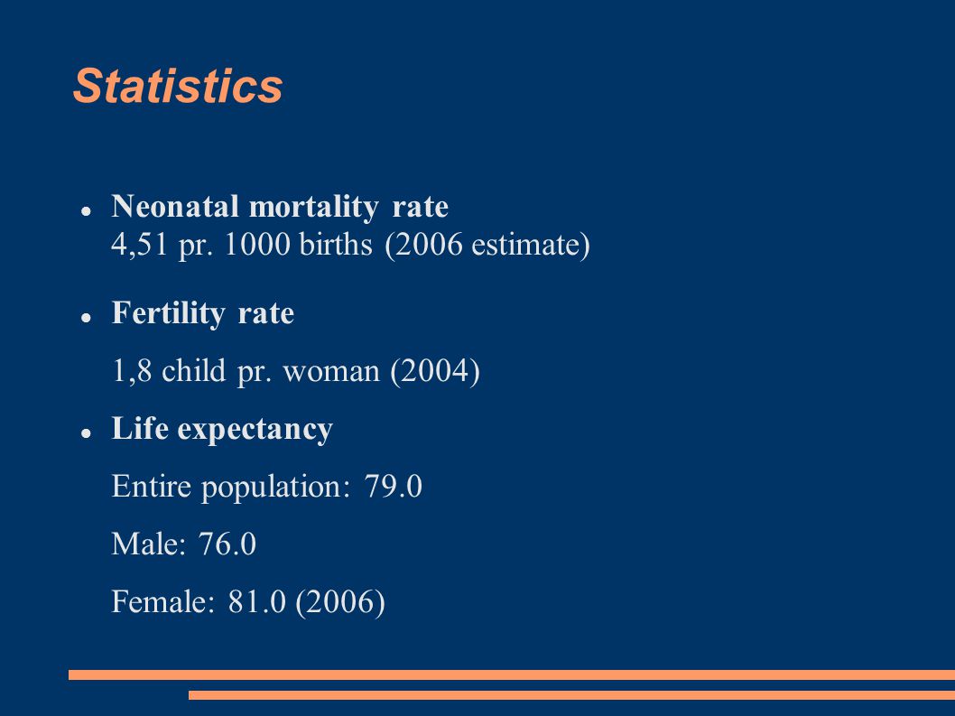 Statistics Neonatal mortality rate 4,51 pr.