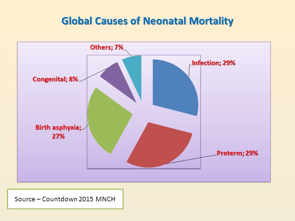 Global Causes of Neonatal Mortality Source – Countdown 2015 MNCH