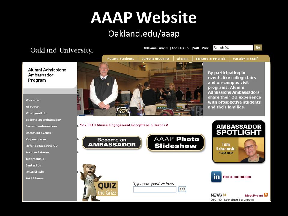 AAAP Website Oakland.edu/aaap