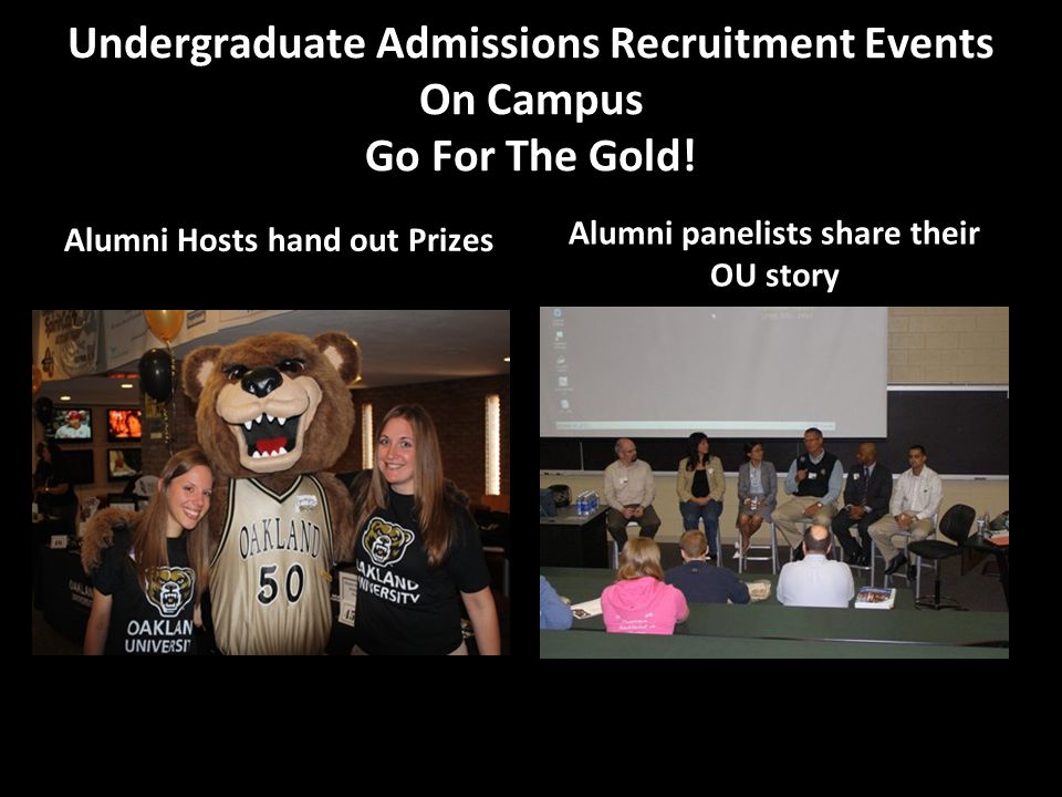 Undergraduate Admissions Recruitment Events On Campus Go For The Gold.
