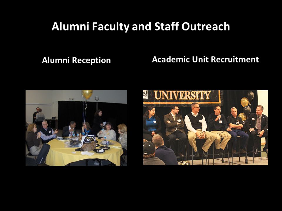 Alumni Faculty and Staff Outreach Alumni Reception Academic Unit Recruitment Programs