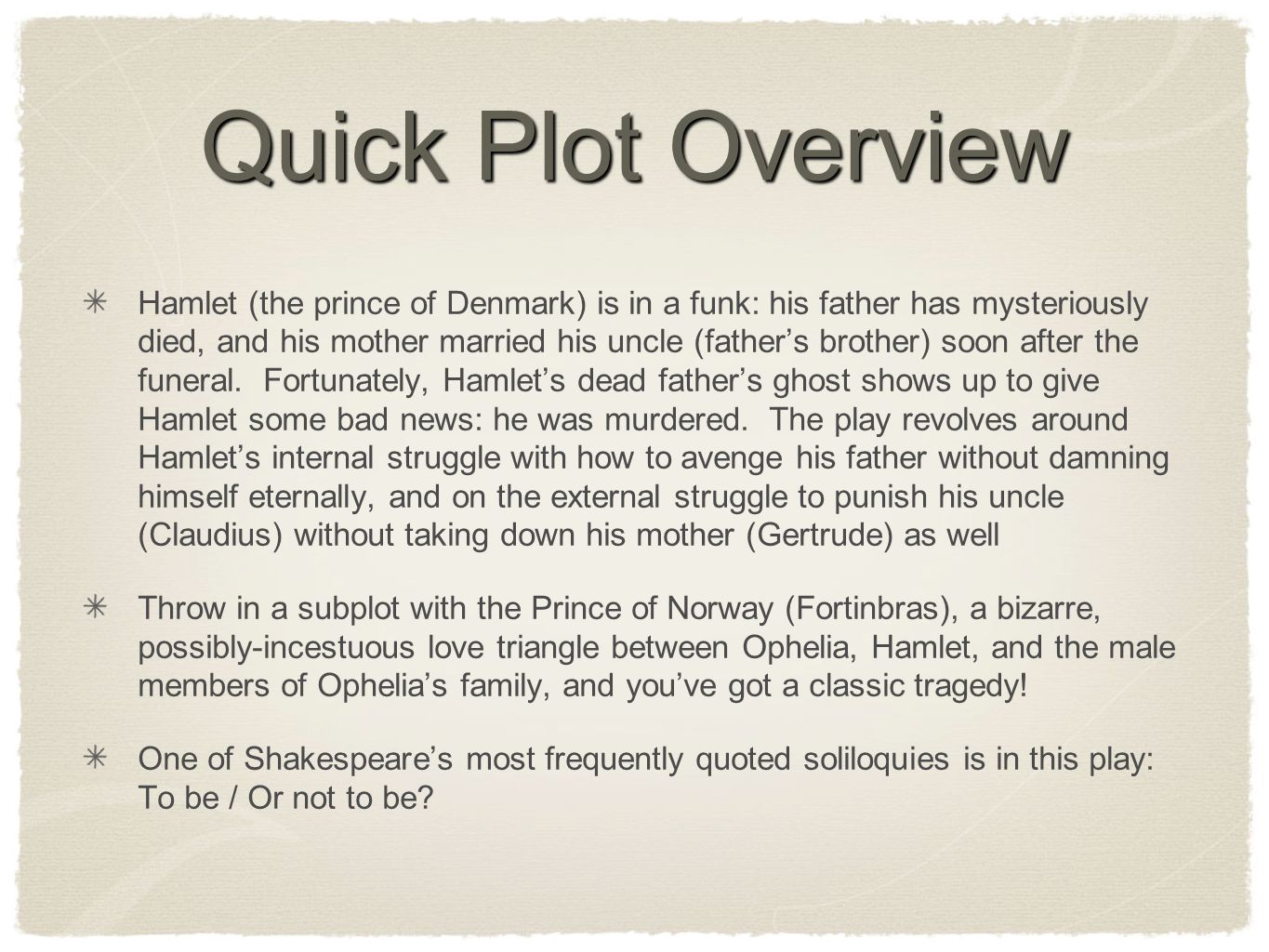A brief intro to Shakespeare's “Hamlet” (Hurray!). - ppt download
