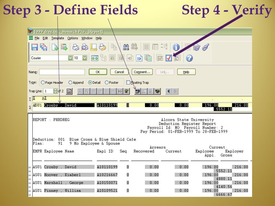 Step 3 - Define FieldsStep 4 - Verify