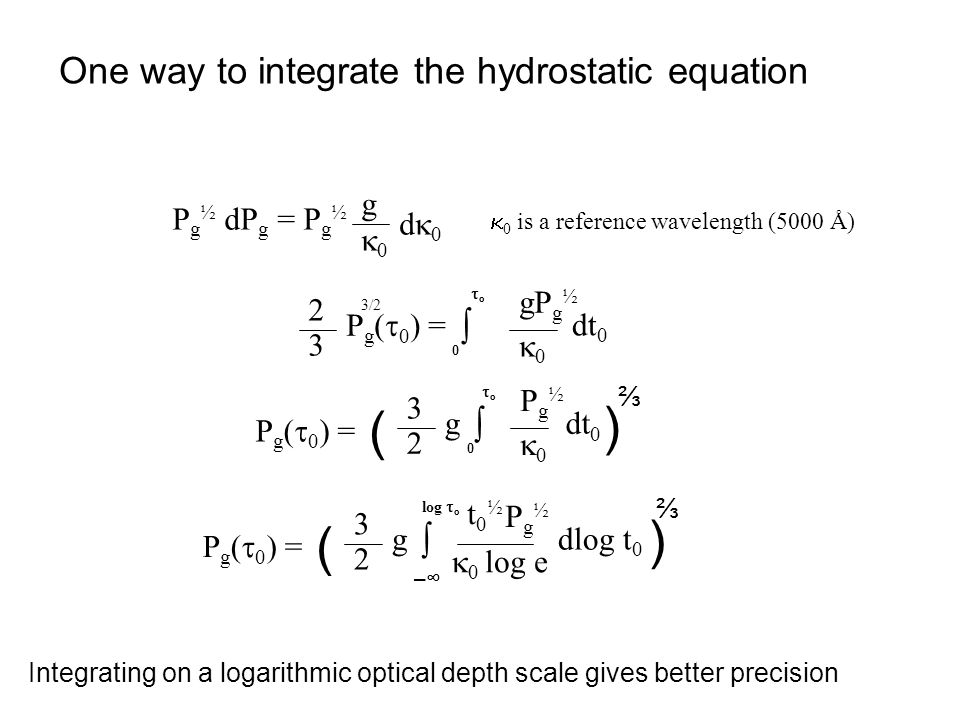 Model Photospheres I What Is A Photosphere Ii Hydrostatic Equilibruium Iii Temperature Distribution In The Photosphere Iv The P G P E T Relationship Ppt Download