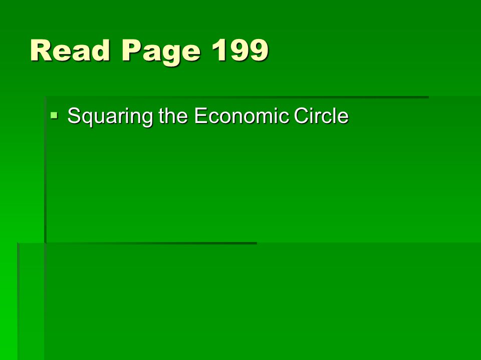 Read Page 199  Squaring the Economic Circle
