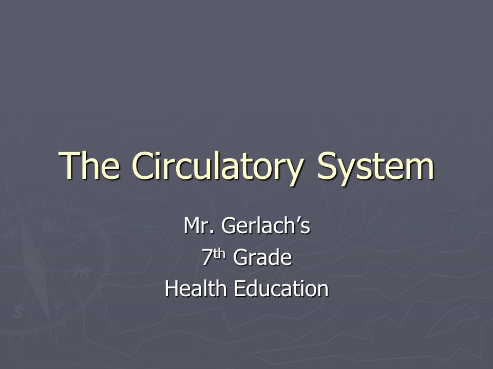 The Circulatory System Mr. Gerlach’s 7 th Grade Health Education