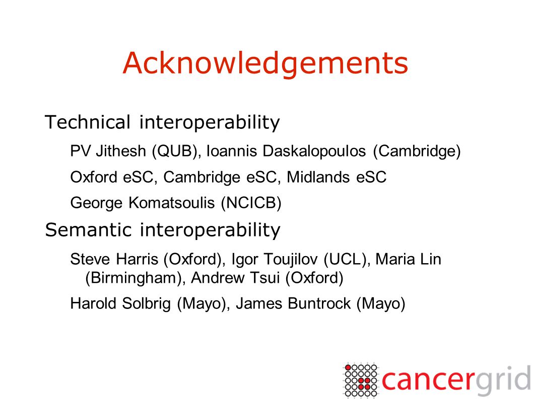 Experiences from CancerGrid and caBIG what are the real issues in  international interoperability? Peter Maccallum CancerGrid Project Manager  Department. - ppt download