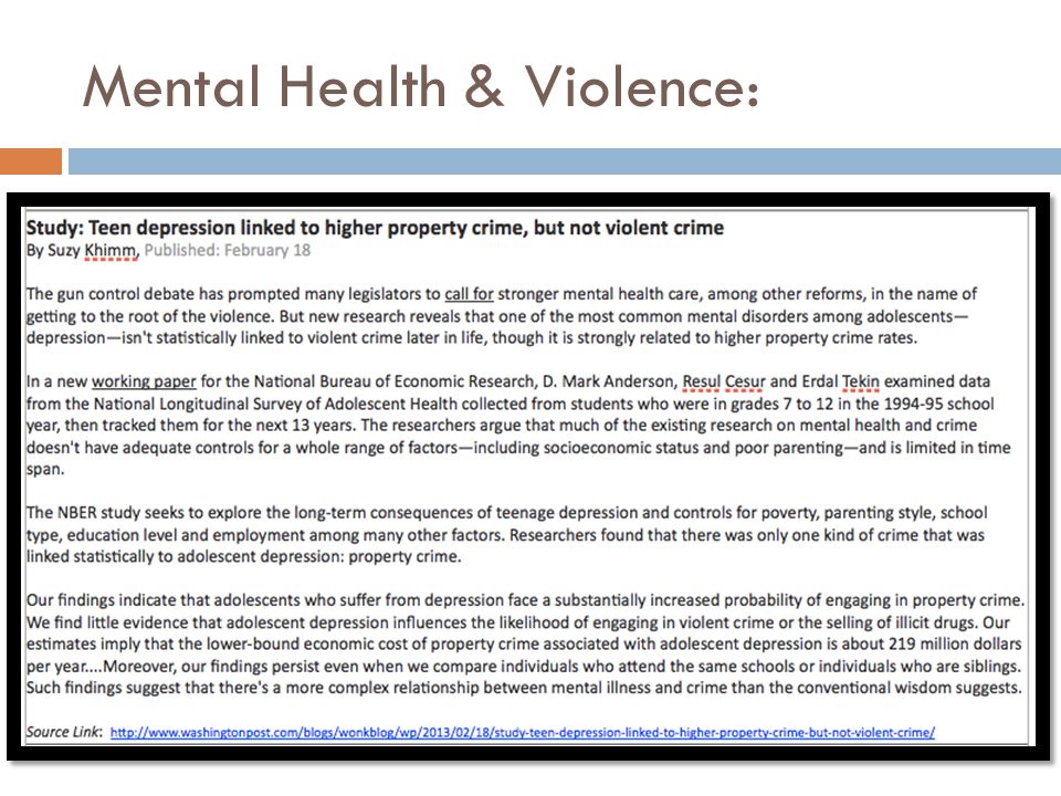 Mental Health & Violence: