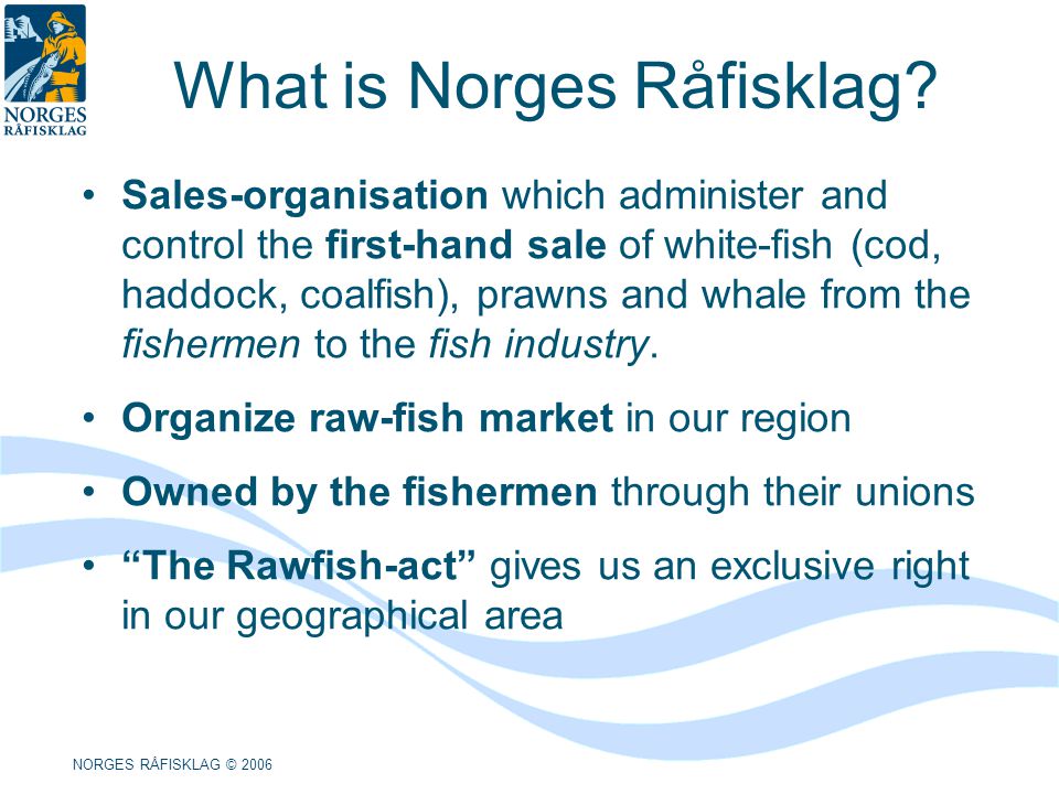 NORGES RÅFISKLAG © 2006 What is Norges Råfisklag.