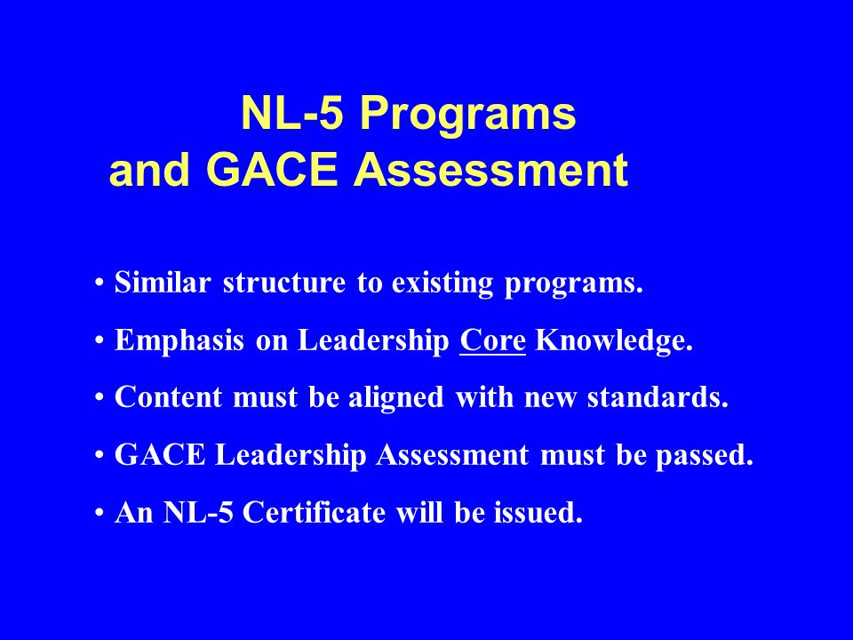 Similar structure to existing programs. Emphasis on Leadership Core Knowledge.