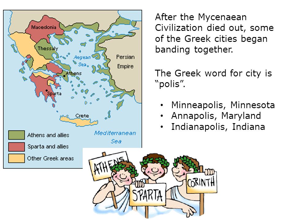 After the Mycenaean Civilization died out, some of the Greek cities began banding together.