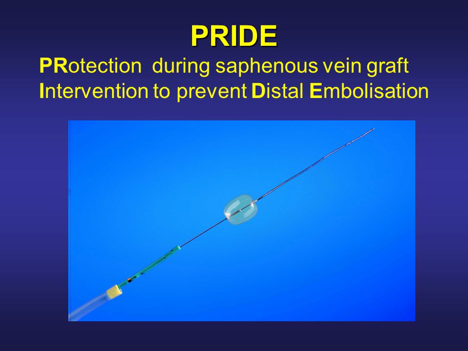 PRIDE PRotection during saphenous vein graft Intervention to prevent Distal Embolisation