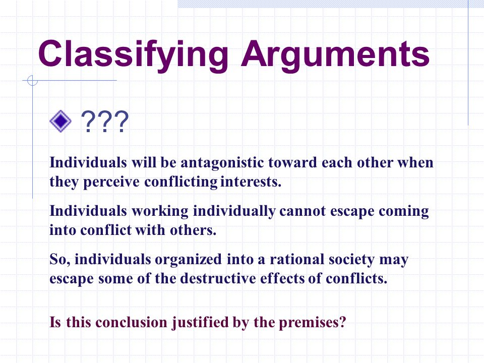 Classifying Arguments .