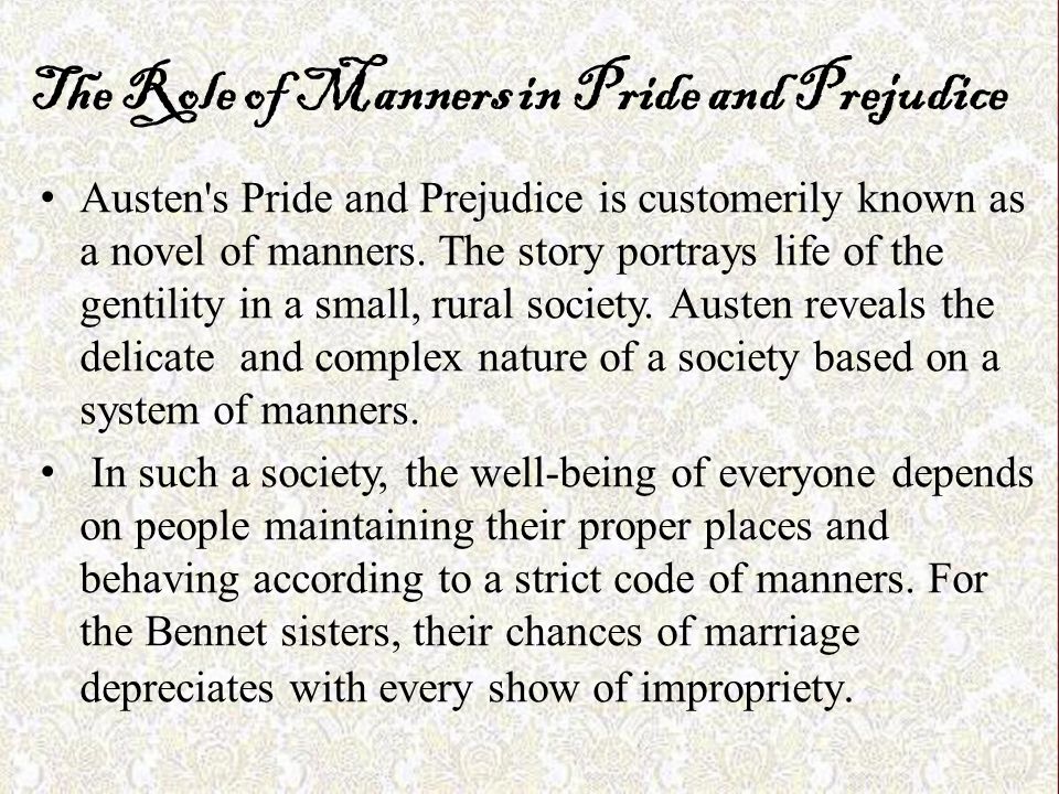 manners in pride and prejudice