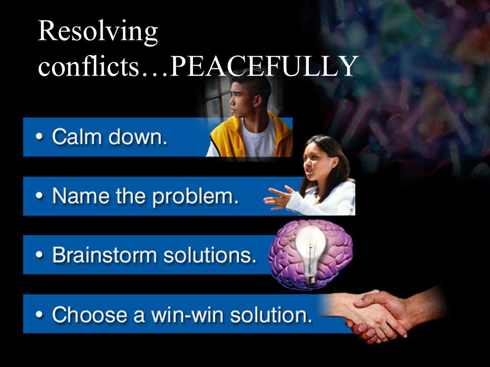Resolving conflicts…PEACEFULLY